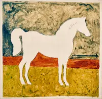 Untitled by Mario Schifano, Enamel and pastel on canvas, sold May 2026