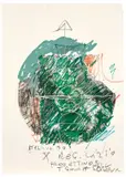 Lot of two works on paper: 'Italia 90' by Mario Schifano, Pencils and markers on paper, offered May 2026