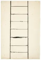 La scala by Emilio Scanavino, Oil pastel on paper, sold May 2026