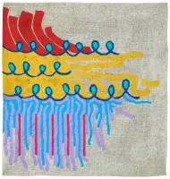 Untitled by Giorgio Griffa, Acrylic on juta's canvas, sold May 2026
