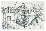 Landscape by Salvo, Marker pen on paper, sold May 2026
