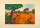 Red horse by Aligi Sassu, Color lithograph, ed, sold Mar 2026