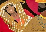 Odalisca by Salvatore Fiume, Silkscreen printing on brocade in 33 colors, ed, sold Mar 2026
