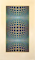 Composition Cinetique by Victor Vasarely, Color silkscreen, ed, sold Mar 2026