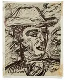 Autoritratto by Luigi Bartolini, Ink on China's paper applied on cardboard, offered Mar 2026