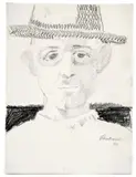 Self-portrait by Enrico Paulucci, Pencil and charcoal on paper, sold Mar 2026
