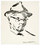 Lot of four self-portraits: Leonardo Castellani by Autori Vari, China and marker on paper, sold Mar 2026