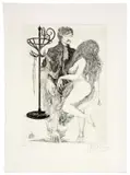 Lot of two works on paper: Portrait de Moi-même by Leherb, Watercolor and ballpoint pen on paper, sold Mar 2026
