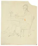 Lots of four self-portraits: Fabrizio Clerici by Autori Vari, Uomo che scrive, pencil on paper, sold Mar 2026