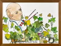 Autoritratto nell'edera by Francesco Tabusso, Watercolour and marker on cardboard, offered Mar 2026