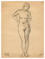 Lot of three drawings of women's studies by André Derain, Lead pencil on paper, sold Mar 2026