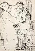 Untitled by Renato Birolli, Ink on paper applied on canvas, offered Mar 2026