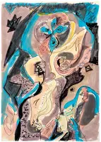 Idole héraldique ((the stolen heart) by André Masson, Ink and gouache on paper, offered Mar 2026