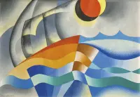 Paesaggio marino by Nikolay Diulgheroff, Tempera on cardboard, sold Mar 2026