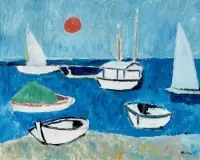 White boats by Enrico Paulucci, Oil on canvas, offered Mar 2026
