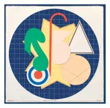 Design for a plate by Lucio Del Pezzo, Mixed media on paper, offered Mar 2026