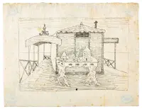 Table with monuments by Giuseppe Viviani, Ink on Japanese paper, offered Mar 2026