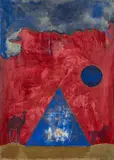 Piramide blu by Ezio Gribaudo, Mixed media on canvas, sold Mar 2026