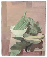 Zucchini by Felice Casorati, Oil on panel, sold Nov 2025