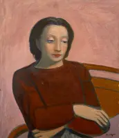 Figure (Ottavia) by Francesco Menzio, Oil on cardboard, sold Nov 2025