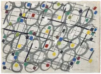 Obliquità by Bice Lazzari, Tempera and pastels on paper, sold Nov 2025