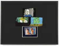 Lot of four photographs with pictorial intervents: Untitled by Mario Schifano, Mixed media on canvas, sold Nov 2025