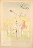 La corte del Léon by Salvador Dalí, Pochoir colored drypoint, ed, sold May 2025