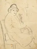 Self portrait by Francesco Menzio, Pencil on paper, sold May 2025