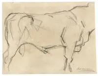 Study of a bull by Umberto Boccioni, Pencil on paper, sold May 2025