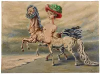 Promenade by Alberto Savinio, Lean oil on canvas, sold May 2025
