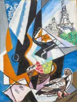Window on Paris by Gino Severini, Oil on panel, sold May 2025