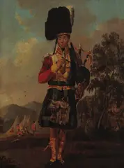 Highland piper, George Clarke by Scottish School, sold Jan 2011