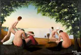 of nude women at the beach by Elling Reitan, oil on canvas, offered Mar 2015