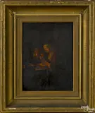 interior of a woman threading a needle by Jos Ven Bree, oil on panel, sold Mar 2015