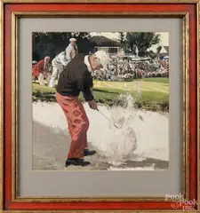 golf illustration by Bernie Fuchs, gouache, sold Jan 2015