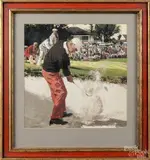 golf illustration by Bernie Fuchs, gouache, sold Jan 2015