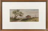 landscape with a cottage by Julius Augustus Beck, watercolor, sold Jan 2015