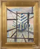 abstract by John Dunkle, oil on board, sold Jan 2015