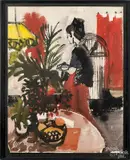orientalist scene by Robert Quackenbush, watercolor, sold Jan 2015