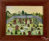 landscape with a cemetery by Barbara Strawser, watercolor, sold Jan 2015