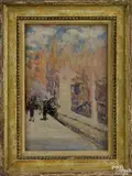 study for the Pennsylvania railroad mural by Fred Wagner, oil on board, offered Jan 2015