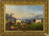 bucolic landscape by Francis Devlan, oil on canvas, offered Jan 2015