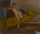 of a seated female nude by Franklin C. Watkins, oil on canvas, offered Jan 2015