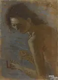 study of a female nude by Franklin C. Watkins, oil on canvas, offered Jan 2015