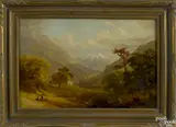 mountain landscape with a cottage by Russell Smith, oil on canvas, offered Jan 2015