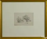 landscape by Xanthus Russell Smith, pencil, offered Jan 2015