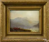landscape of a lake by Joseph Antonio Hekking, oil on board, sold Jan 2015