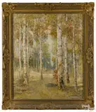 wooded landscape by Paul King, oil on canvas, offered Jan 2015