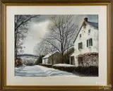 winter landscape by Mildred Sands Kratz, watercolor on paper, sold Dec 2014