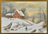 winter landscape by Alfred R. Nemethy, pastel, sold Dec 2014
